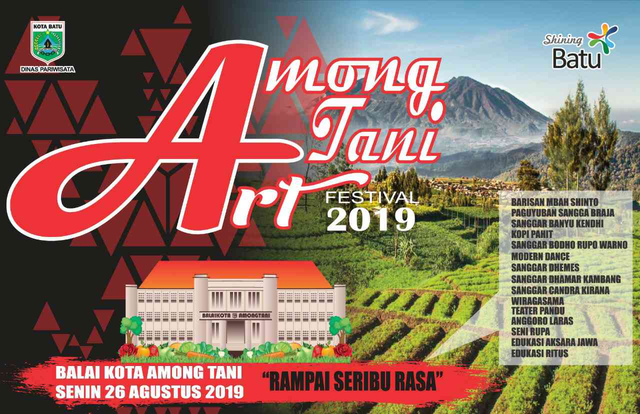Banner acara Among Tani Arts Festival 2019 yang digelar Disparta Kota Batu (ist)