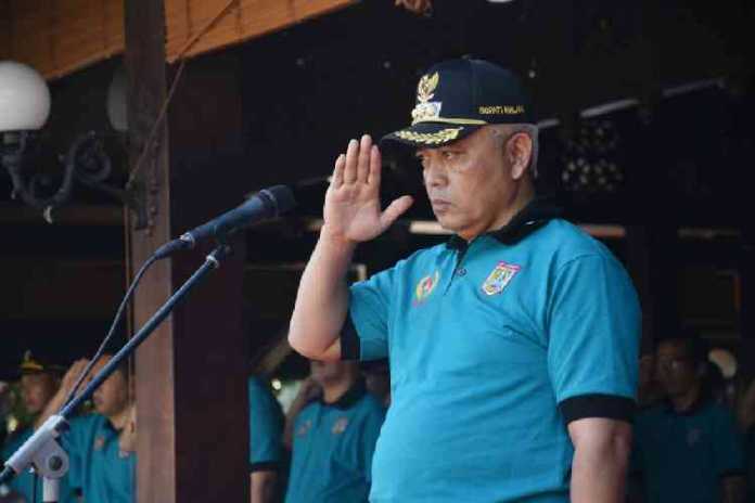 Plt Bupati Malang HM Sanusi saat memimpin upacara Haornas. (Istimewa/Humas)