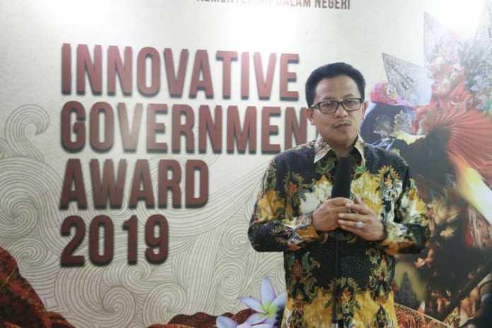 Wali Kota Malang Sutiaji pemaparan Innovative Goverment Award 2019 di Gedung B kompleks Kementerian Dalam Negeri RI, Rabu (25/9). (Humas Pemkot Malang)
