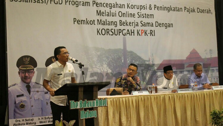 Wali Kota Malang Sutiaji menghadiri FGD tentang e-Tax oleh BP2D Kota Malang. (Aziz Ramadani MVoice)