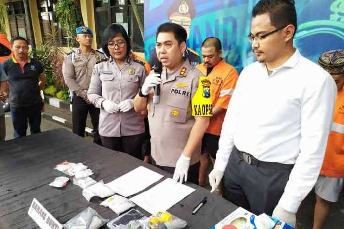 Gelar kasus ungkap narkoba di Mapolres Malang Kota. (deny rahmawan)