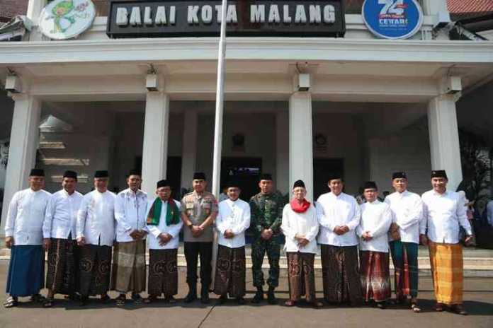 Suasana apel peringatan HSN 2019 di halaman Balai Kota Malang, Selasa (22/10). (Humas Pemkot Malang)