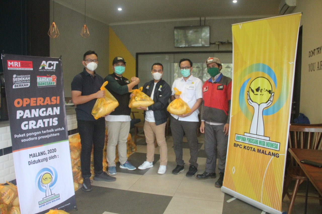 ACT Distribusikan Ratusan Paket Pangan Bersama HIPMI Kota Malang