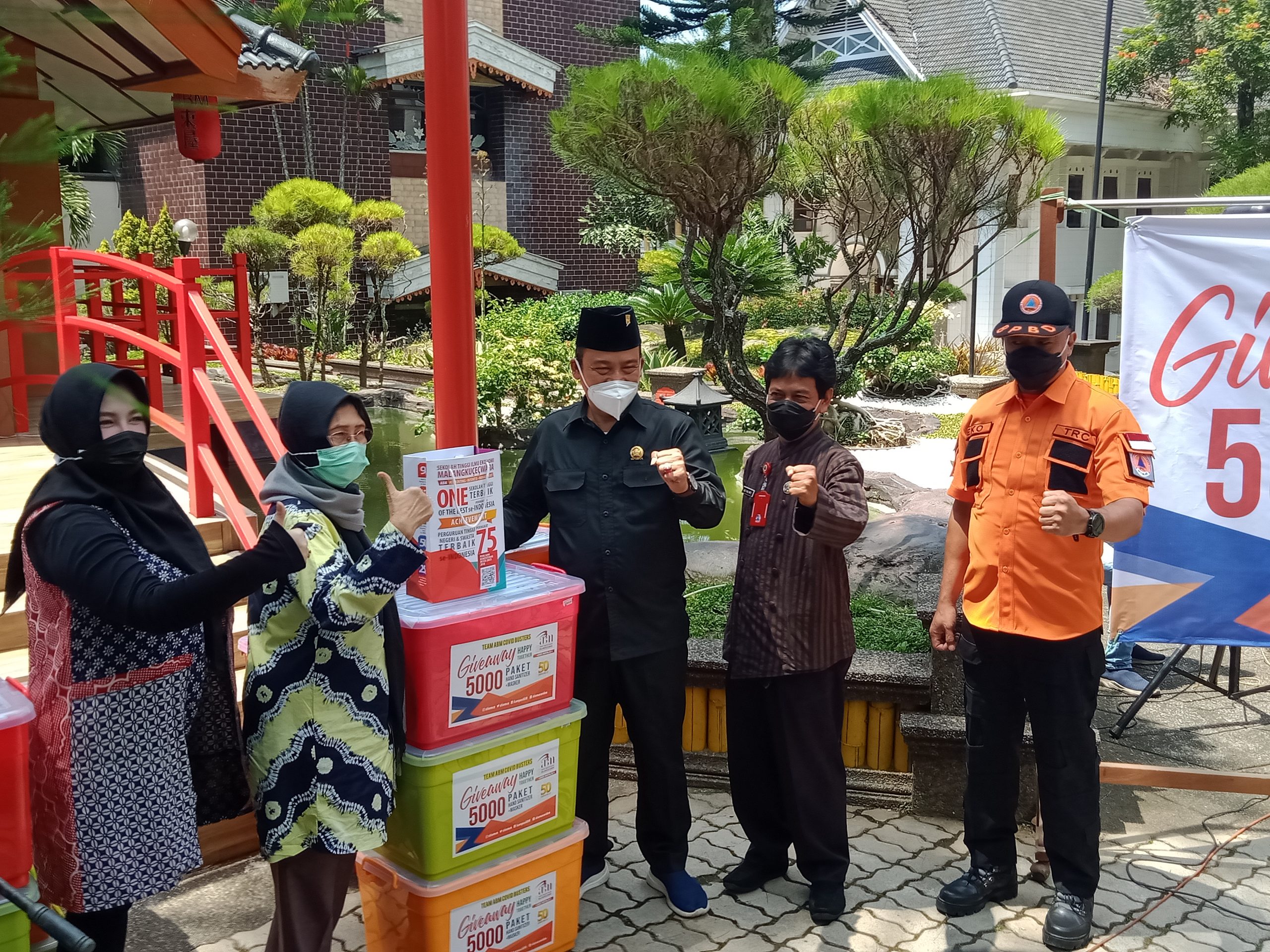 Dorong ‘Akbar’, BPBD Kota Malang Dapat Bantuan 5 Ribu Masker dan Handsanitizer