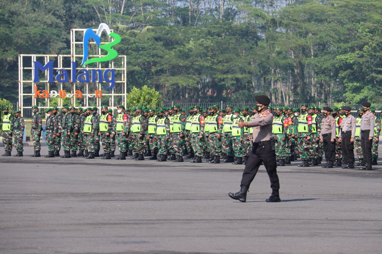 Apel Pasukan Larangan Mudik 2021, Polres Malang Siagakan 1.800 Personel Gabungan