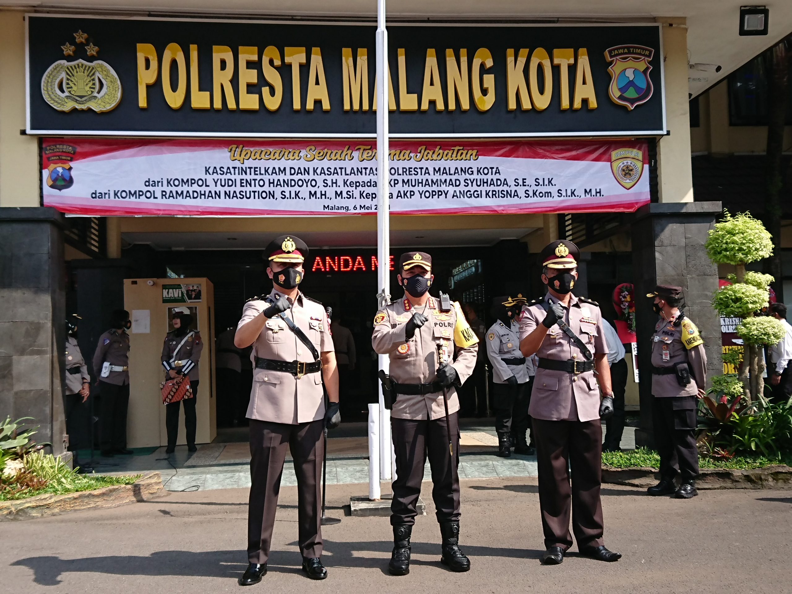 Kasatlantas dan Kasatintelkam Polresta Malang Kota Jalani Sertijab