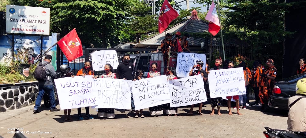 MPC PP Kota Batu Datangi Sekolah SPI, Tuntut Pelaku Kekerasan Seksual Ditindak Tegas