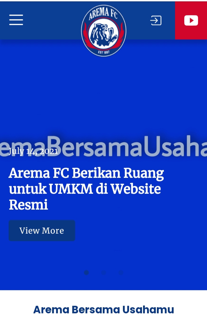 Arema FC Sediakan Situs Resmi Jadi Tempat Promosi Gratis Pelaku UMKM
