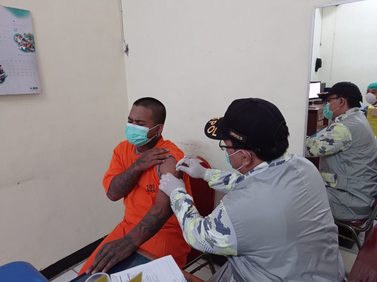 Seluruh Tahanan Polresta Malang Kota Jalani Vaksinasi