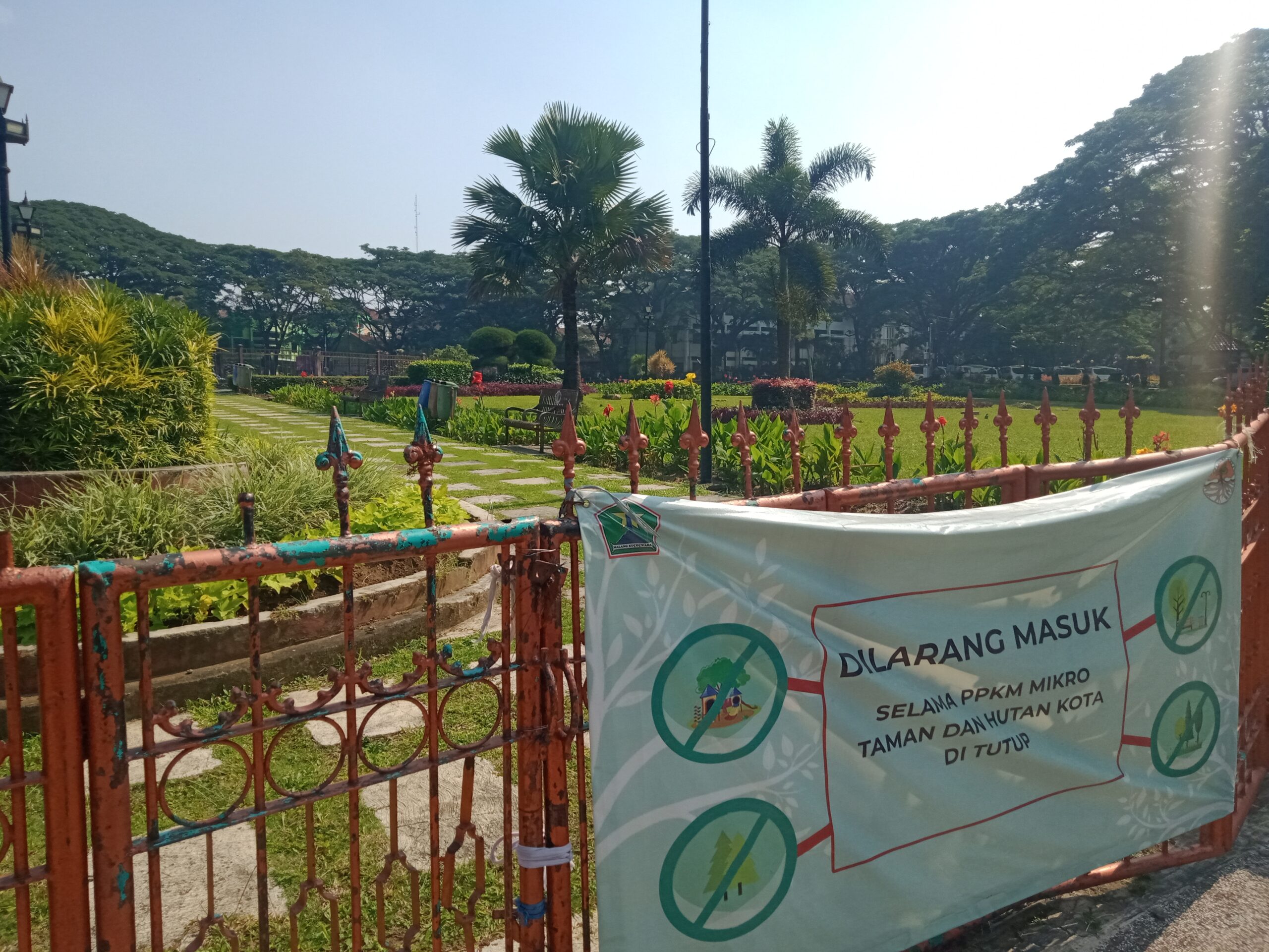 Taman di Kota Malang Belum Boleh Buka