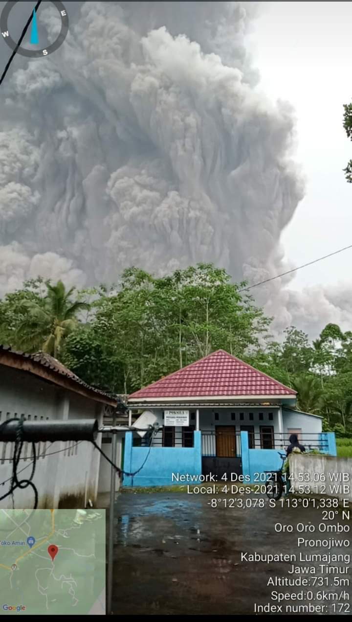 Beberapa Wilayah di Kabupaten Malang Terdampak Erupsi Gunung Semeru