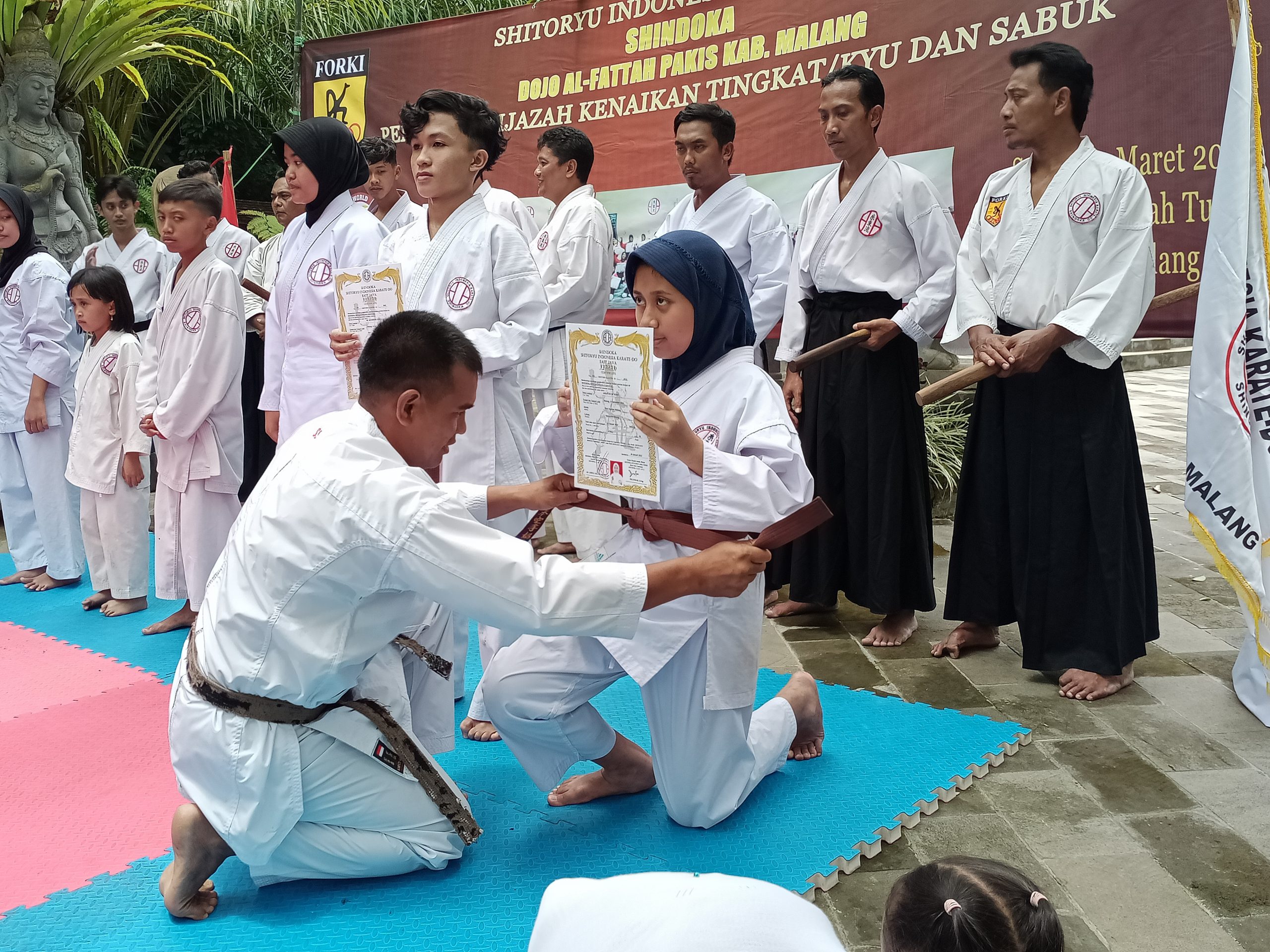 Penyerahan Ijazah Kyu dan Sabuk, Shindoka Cabang Kabupaten Malang Pamer Skill Atlet