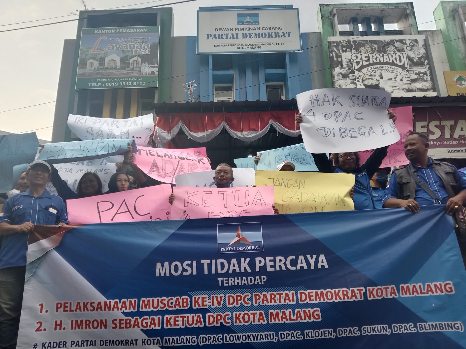 Mosi Tidak Percaya, Kader Empat PAC Demokrat Kota Malang Protes Hasil Muscab IV