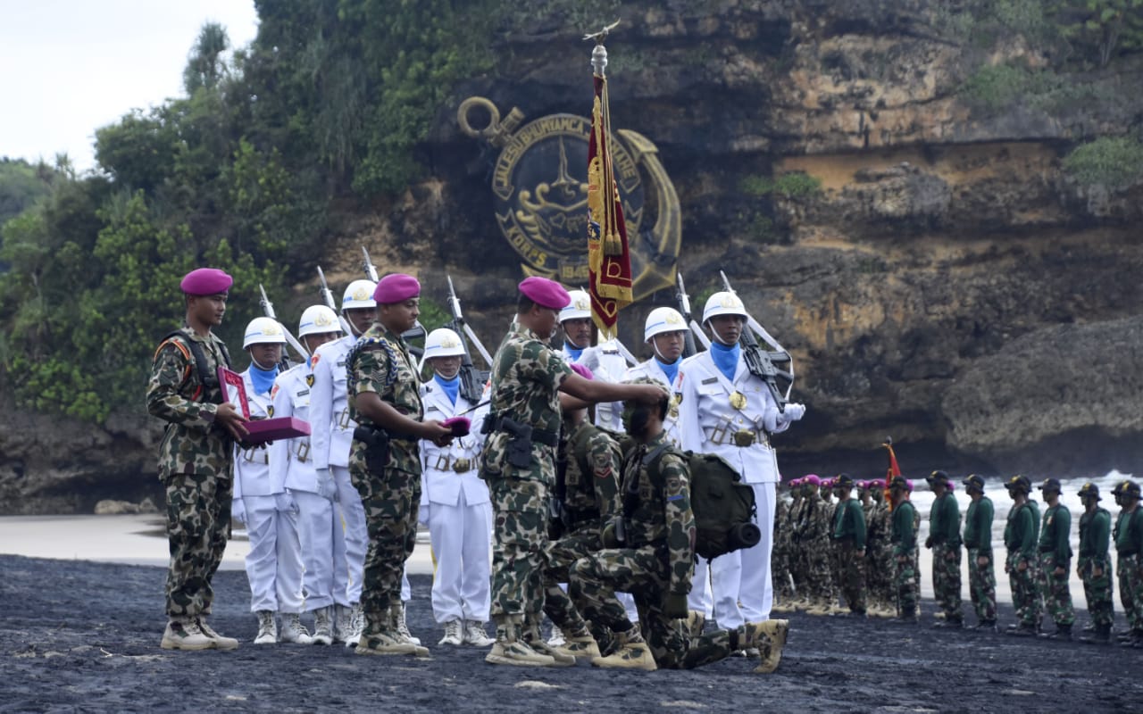 Ratusan Prajurit Remaja Korps Marinir TNI AL Ikuti Pembaretan
