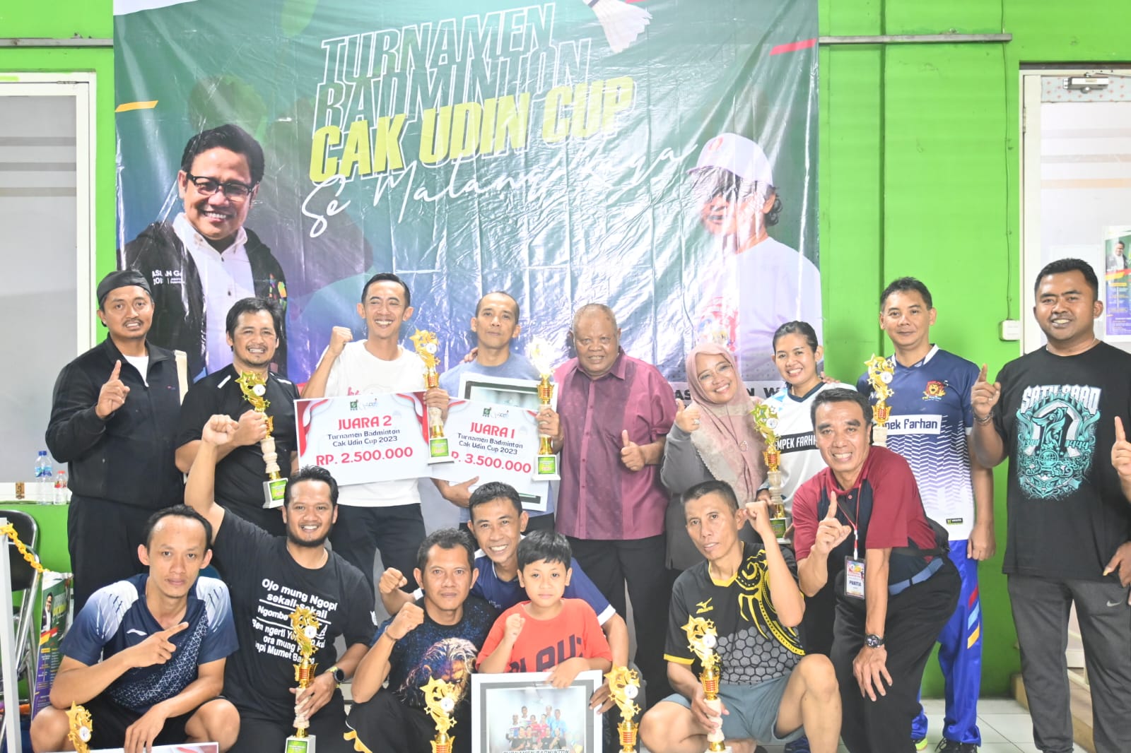 Ratusan Peserta Turnamen Bulu Tangkis Se-Malang Raya Rebutan “Cak Udin Cup 2023”