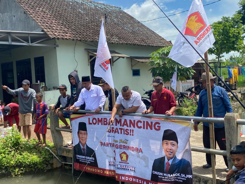 Peringati HUT ke-15 DPC Gerindra Kabupaten Malang Gelar Lomba Memancing