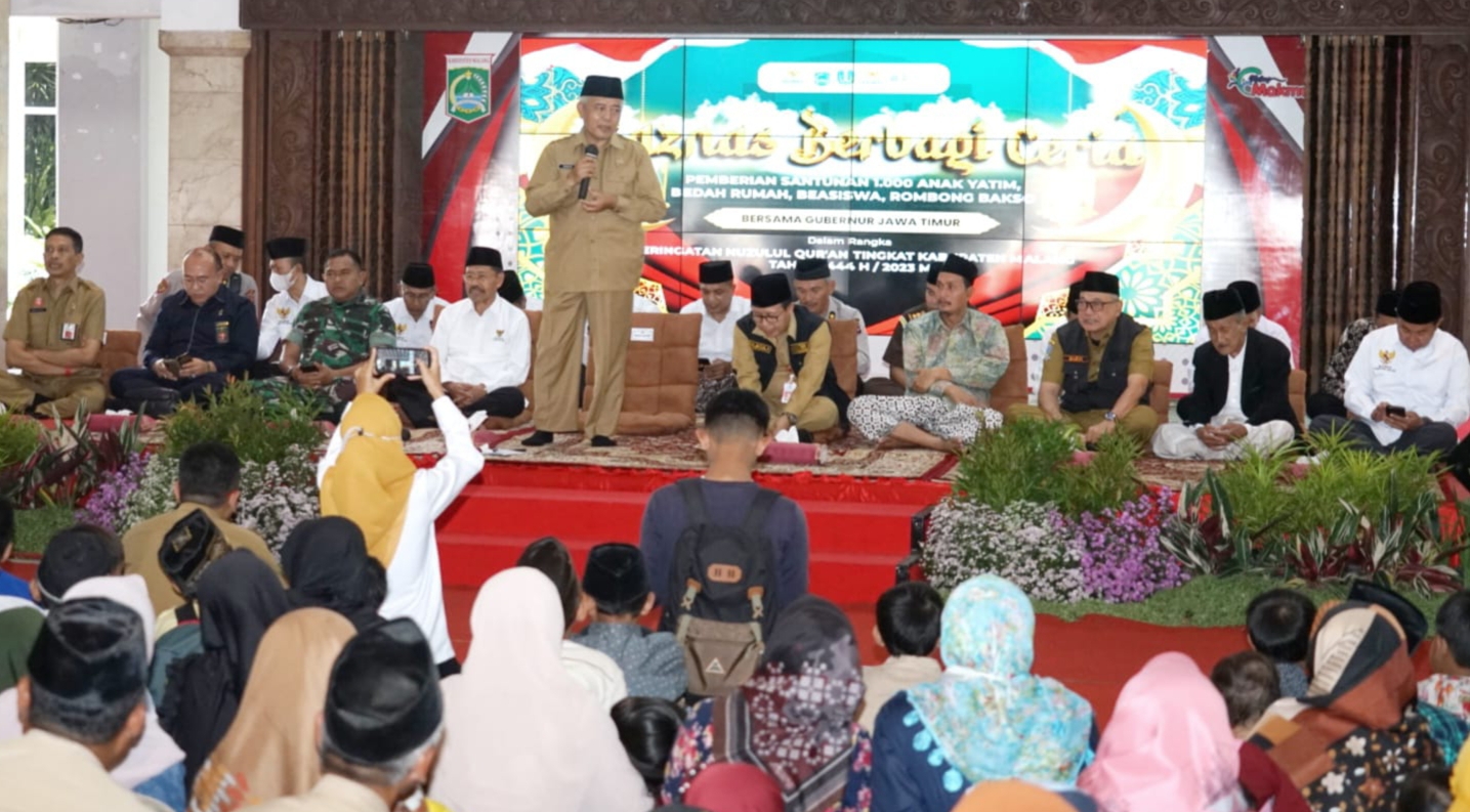 Santunan 1.000 Anak Yatim/Piatu Warnai Peringatan Nuzulul Quran 1444 H Pemkab Malang