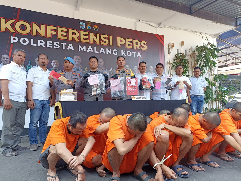 26 Tersangka Terjaring Operasi Tumpas Narkoba Semeru 2023 di Polresta Malang Kota