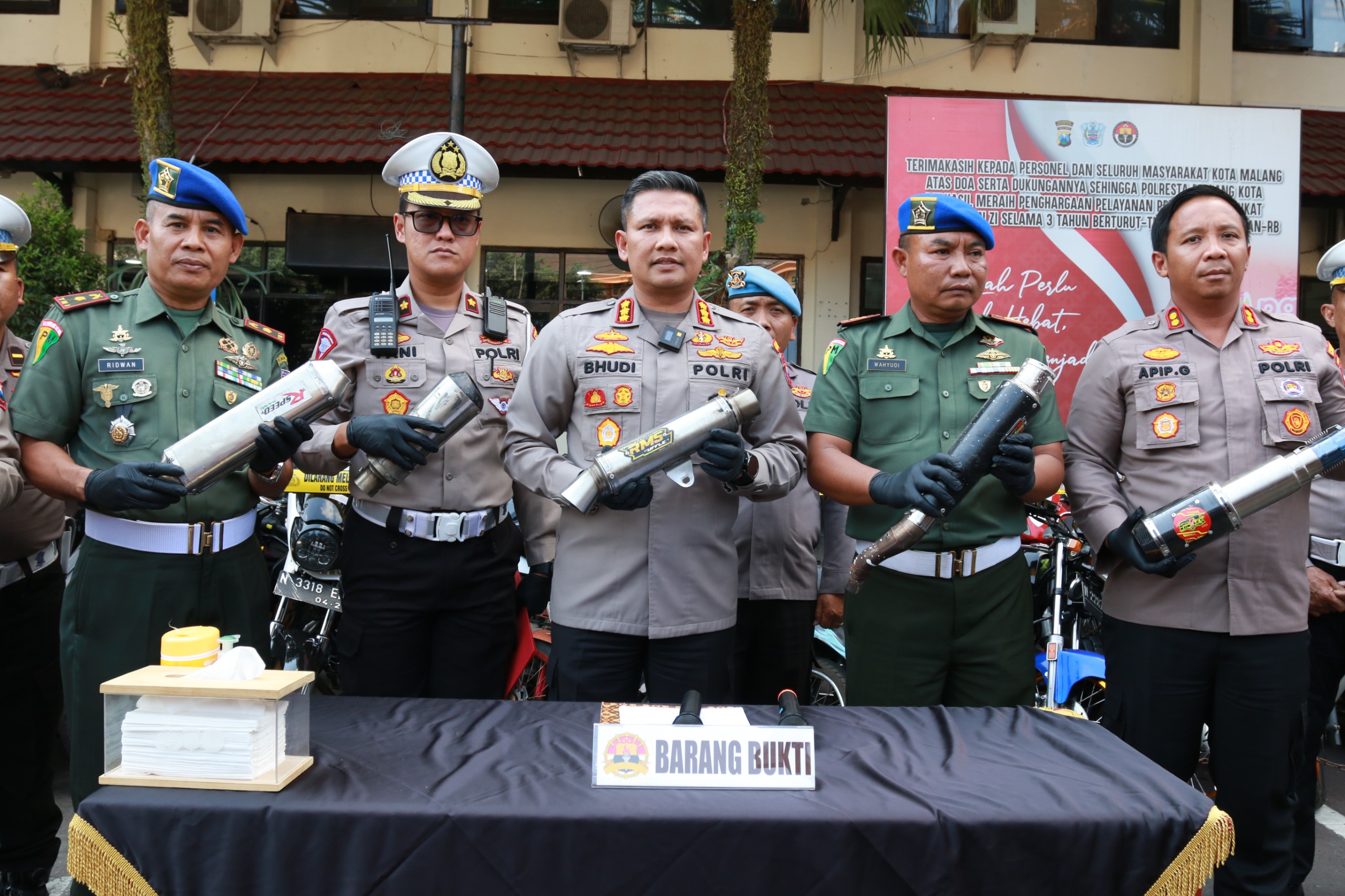 Ratusan Motor Berknalpot Brong Terjaring Cipta Kondisi Gabungan TNI-Polri