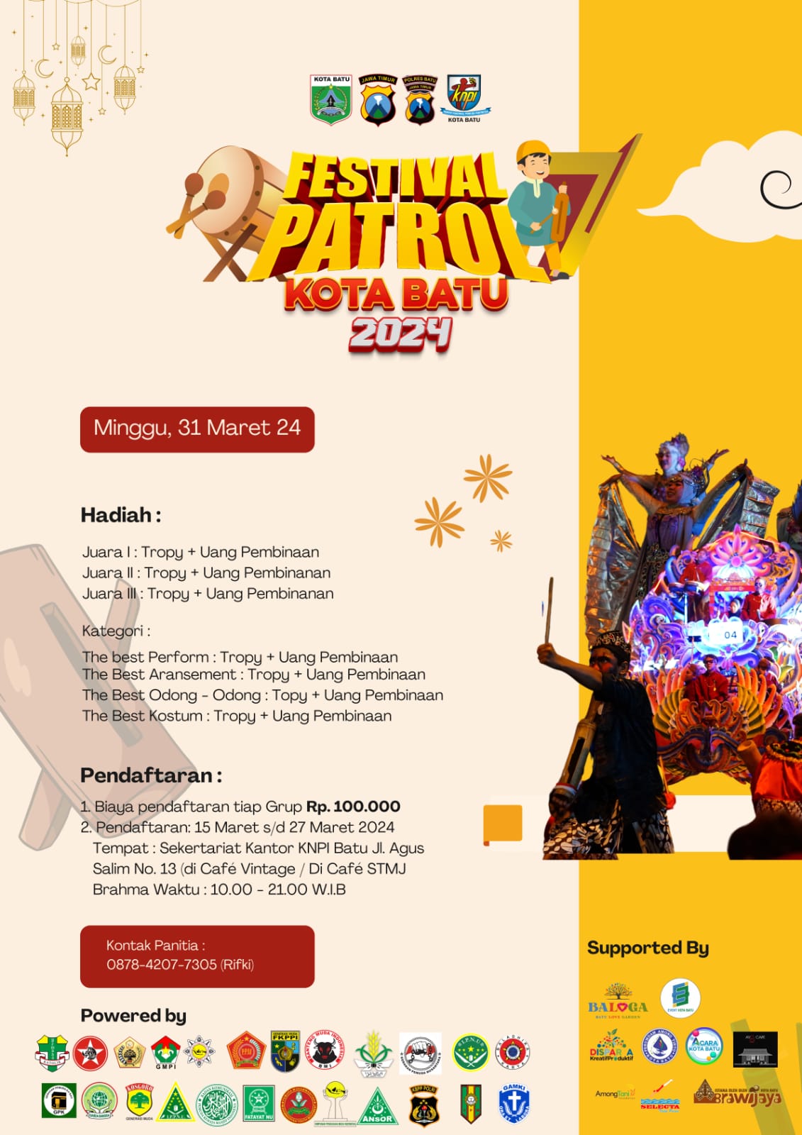 Kembangkan Seni Budaya, Disparta dan KNPI Batu Berkolaborasi Gelar Festival Patrol Ramadan#7