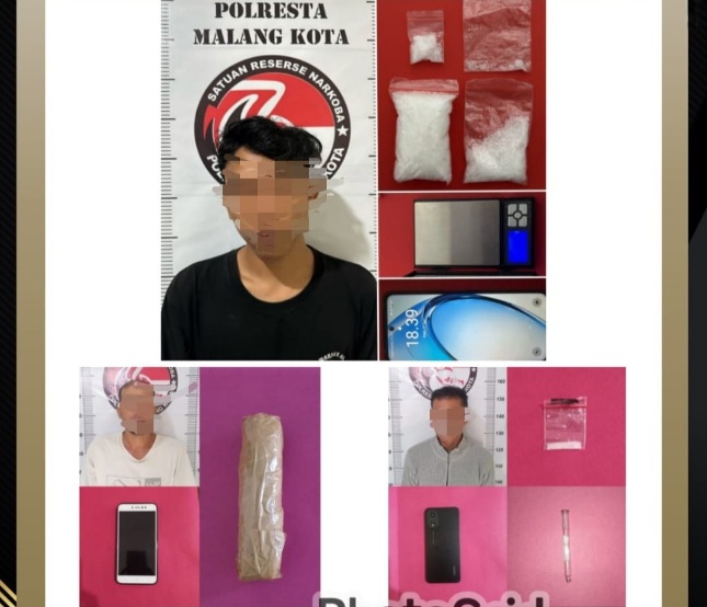 Terlibat Peredaran Narkoba, Tiga Pelaku dari Malang-Pasuruan Ditangkap Polresta Malang Kota