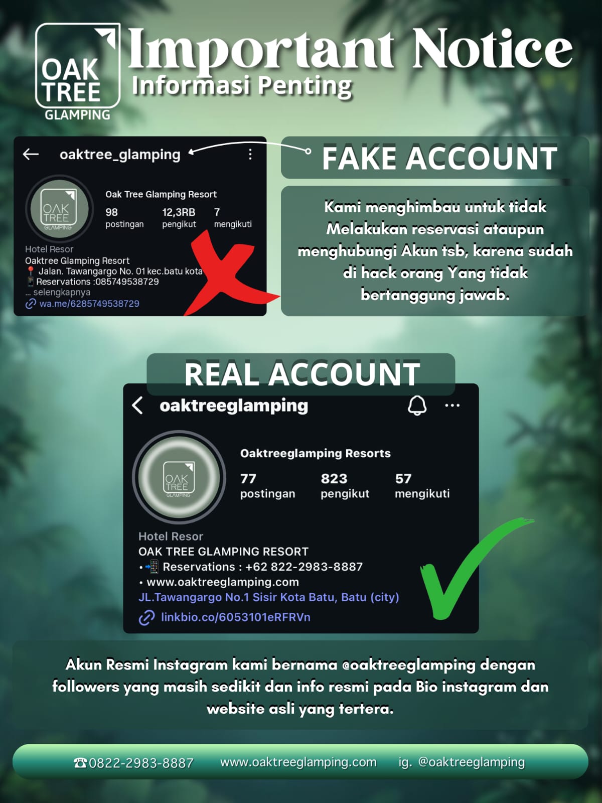 Akun IG Oak Tree Diretas, Sejumlah Wisatawan Jadi Korban